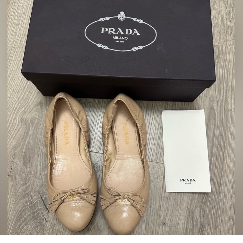 Prada Women's Tan Ballet Flats